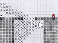 a side view of a platformer level editor, drawn in pen and pencil on graph paper